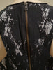 HELMUT LANG Black & Cream Silk Blend Draped Front Sleeveless Racer Rear Dress 4