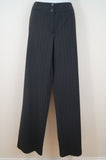 ARMANI COLLEZIONI Black & Grey Pinstripe Straight Leg Formal Trousers Pants UK12