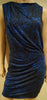 HELMUT LANG Blue & Black Animal Print Sleeveless Ruched Draped Rear Jersey Dress