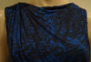 HELMUT LANG Blue & Black Animal Print Sleeveless Ruched Draped Rear Jersey Dress