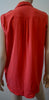 EQUIPMENT FEMME Coral Orange 100% Silk Collared Sleeveless Tunic Blouse Top S