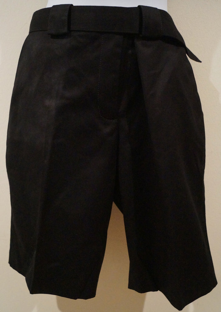 VICTORIA BECKHAM JEANS Black 100% Cotton Long Length Shorts UK12 US8 BNWT