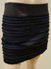 RAG & BONE Midnight Blue Black Velvet Fringe Ribbed Leather Waist Mini Skirt M