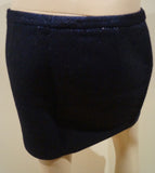 MAURO GRIFONI Black Blue Metallic Wool Blend Textured Evening Mini Skirt 44 UK12