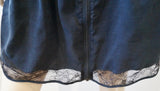 THE KOOPLES Midnight Blue Black 100% Silk Lace Detail V Neck Sleeveless Dress XL