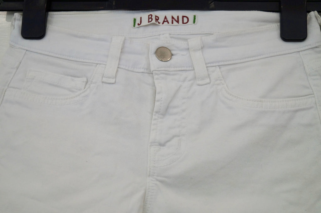 J BRAND White Cotton Stretch GIGI CUT 6809 Crop Capri Jeans Trousers Pants Sz:24