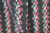 PAUL & JOE Khaki Cream Pink 100% Silk Floral Stripe Short Sleeve Blouse Top Sz:1