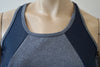 BODYISM Designer Charcoal Grey & Blue Black Panel Workout Gym Tank Vest Top Sz:M