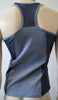 BODYISM Designer Charcoal Grey & Blue Black Panel Workout Gym Tank Vest Top Sz:M