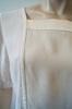YVES SAINT LAURENT VARIATION Cream Square Neck Short Sleeve Blouse Top F36 UK8