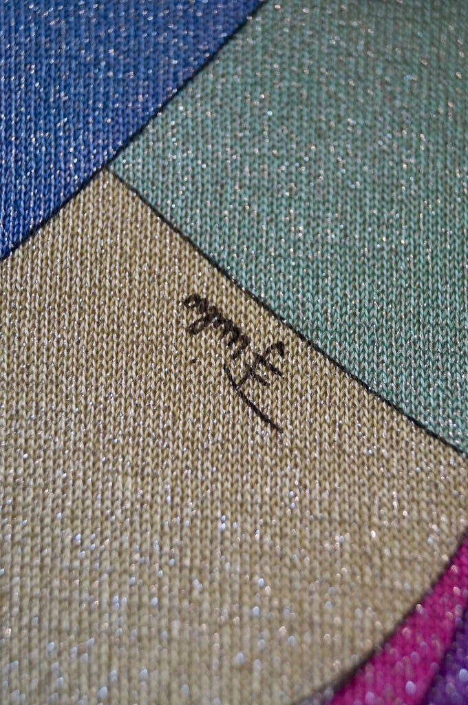 EMILIO PUCCI FIRENZE Multi-Colour Metallic Thread Branded Jumper Sweater I40 UK8