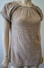 ANNE FONTAINE Beige Embroidery Detail Short Sleeve Jumper Sweater Top 38 UK8/10