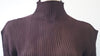 ISSEY MIYAKE Women's Brown High Polo Neck Pleated Blouse Top Sz: M/L