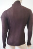 ISSEY MIYAKE Women's Brown High Polo Neck Pleated Blouse Top Sz: M/L