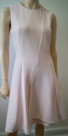 JOSEPH Lilac Pink & Cream Cotton Poplin Stretch DONNA Sleeveless Dress 42 UK14
