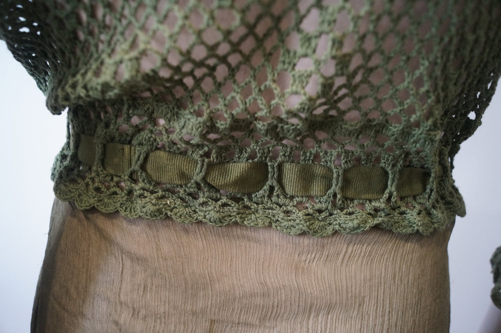 DAY BIRGER ET MIKKELSEN Khaki Green 100% Silk Loose Knitwear Cardigan Top M