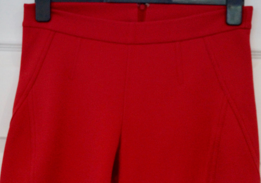 DONNA KARAN Red Cotton Blend Slim Leg Fitted Jodhpur Style Trousers Pants UK8