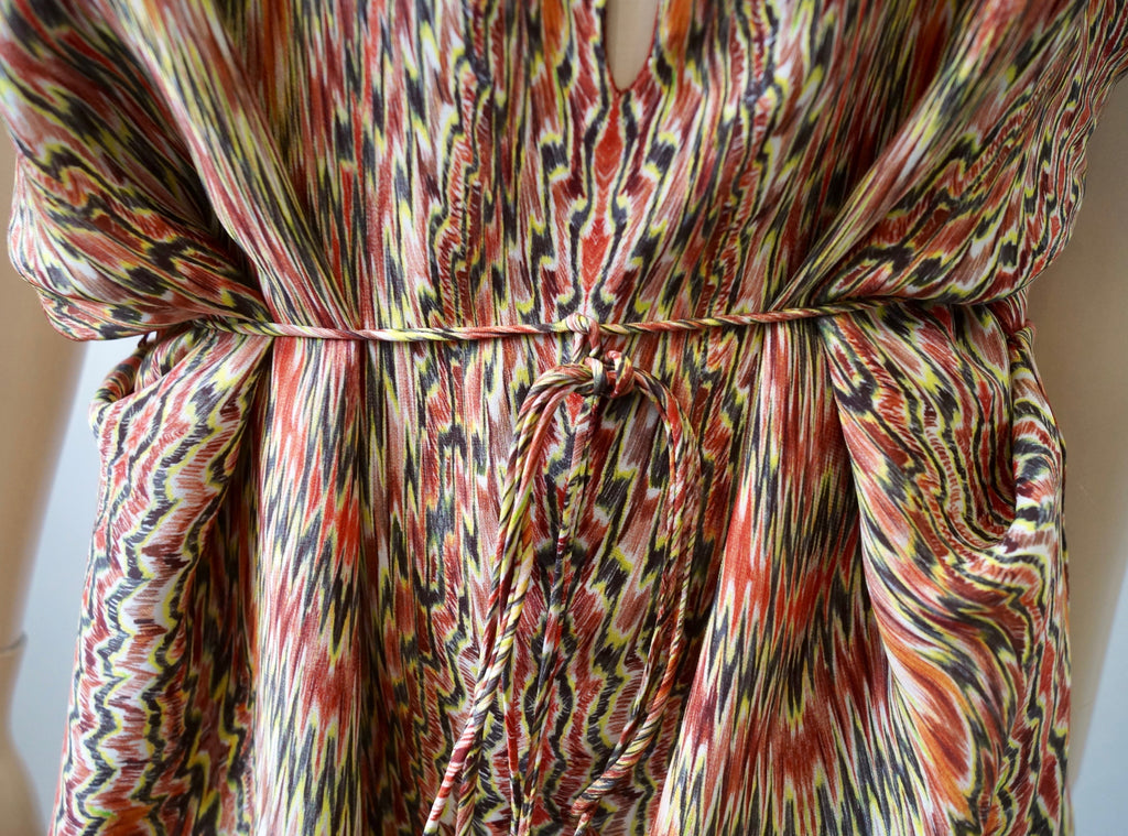 HAUTE HIPPIE Multi-Colour Silk Abstract Print Sleeveless Backless Halteneck Top