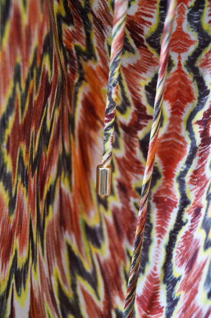 HAUTE HIPPIE Multi-Colour Silk Abstract Print Sleeveless Backless Halteneck Top