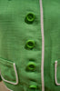 KATE SPADE Green & White 100% Cotton Textured Boxy Summer Blazer Jacket 12 UK16