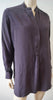 JOSEPH Deep Purple Plum Silk Collarless Long Sleeve Blouse Shirt Top 38 UK10
