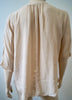 REBECCA TAYLOR Nude Beige 100% Silk Collarless 3/4 Sleeve Blouse Shirt Top UK10