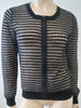 SANDRO Black Cotton Blend Mesh Cut-Out Zip Fastened Long Sleeve Cardigan Top 3