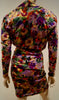 KENZO PARIS Bold Multi-Colour Floral Print Wool Draped V Neck Top & Skirt Suit