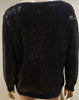 SANDRO Navy Black Wool Blend Sequin Embellish Long Sleeve Jumper Sweater Top 3/L