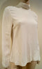 CALVIN KLEIN COLLECTION Winter White High Neck Jersey Stretch Sweater Top 8/44