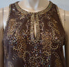 JULIET DUNN Brown & Bronze Cotton Sequin Embellished Beach Cover Up Dress 3