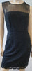 DIANE VON FURSTENBERG Black Sheer Panel Lace Crochet Sleeveless Evening Dress