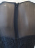 DIANE VON FURSTENBERG Black Sheer Panel Lace Crochet Sleeveless Evening Dress