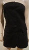 PAUL & JOE Black 100% Cotton Bandeau Strapless Long Length Tunic Top 42 UK14