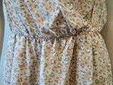REBECCA TAYLOR Beige Silk Leopard Animal Print V Neck Sleeveless Dress 8 UK12