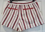 ZADIG & VOLTAIRE Cream Red & Blue Cotton Striped Drawstring Waist Shorts 40; L