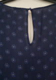 JOIE Navy Blue & White 100% Silk Geometric Print Sleeveless Romper Playsuit M