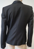 JOSEPH Black Wool LARA SMOKING Sheen Lapel Formal Lined Blazer Jacket 40 UK12