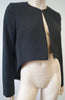 CARVEN Black Round Neck Cropped Front Long Sleeve Formal Blazer Jacket FR38 UK10