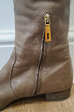 PRADA Women's Brown Leather Zip Fastened Tall Knee High Lined Boots EU38.5 UK5.5
