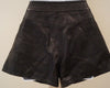 EDUN Designer Black Perforated Leather Buckle Waist Shorts US 2 /26 UK6 BNWT