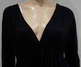 BY MALENE BIRGER Black NALIAL Wool Blend V Neck Long Sleeve Pleated Dress M
