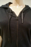 T ALEXANDER WANG Black Sleeveless Leather Detail Sleeveless Hoodie Sweater Top S