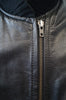 JOFAMA Women's Black Leather & Ribbed Fabric Collared Zipper Casual Jacket 38; M