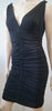 MR CAT By ISABEL DE PEDRO Black Plunge V Neck LBD Wiggle Bodycon Evening Dress