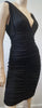 MR CAT By ISABEL DE PEDRO Black Plunge V Neck LBD Wiggle Bodycon Evening Dress