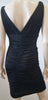 MR CAT By ISABEL DE PEDRO Black Plunge V Neck LBD Wiggle Bodycon Evening Dress