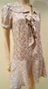 PAUL & JOE SISTER Pale Pink Floral Sheen Silk Cotton Tie Neck Dress 38 UK10 BNWT