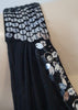 JORANDO Black Plunge V Neckline Silver Sequin Sleeveless Tie Waist Evening Top M