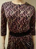 SALONI Black Brown Silk Geometric Animal Print Elastic Waist Formal Dress UK12